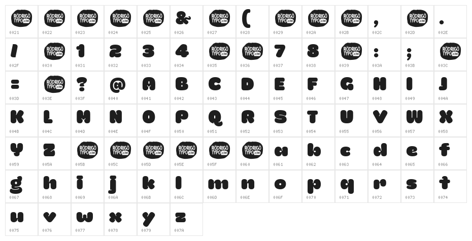 La Mona Pro Character Map