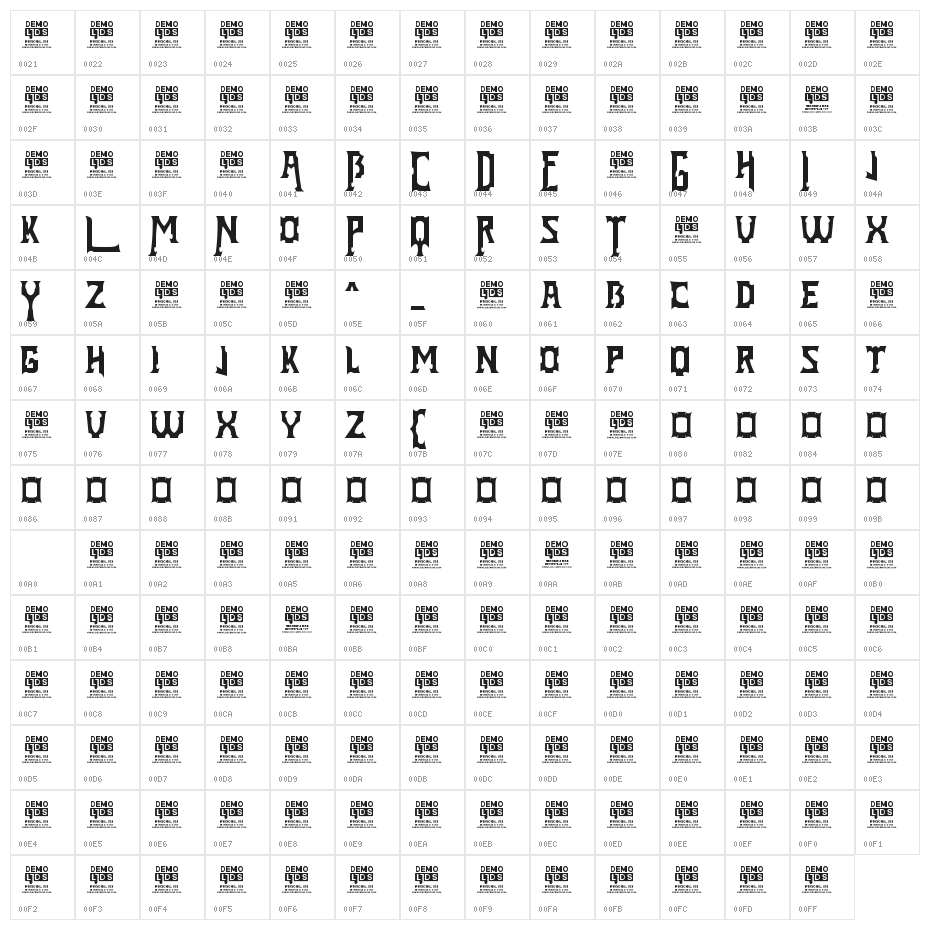 La Nana DEMO Character Map