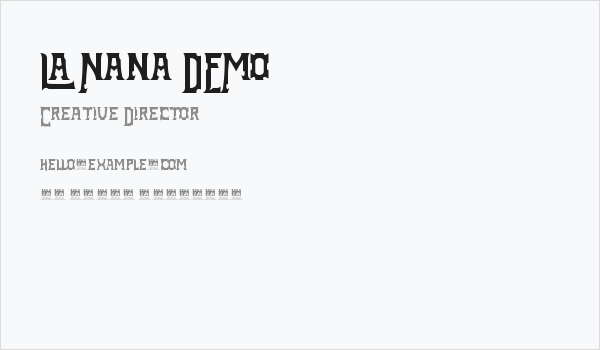 La Nana DEMO Business Card