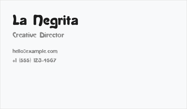 La Negrita Business Card