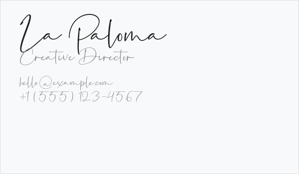 La Paloma Business Card