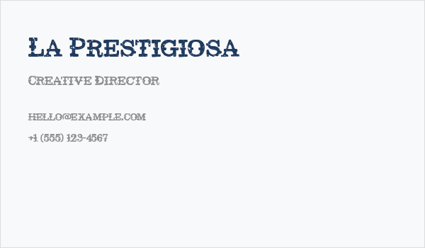 La Prestigiosa Business Card