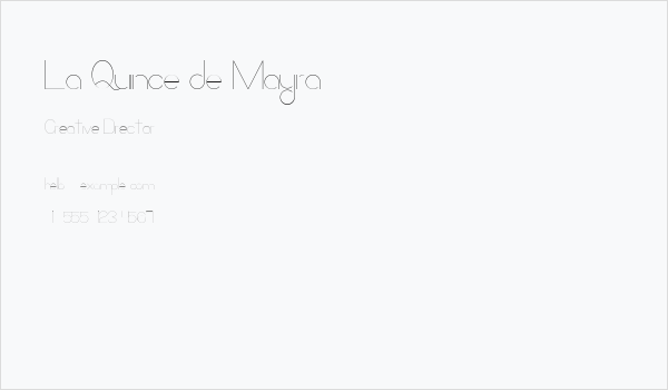 La Quince de Mayra Business Card