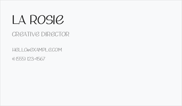 La Rosie Business Card