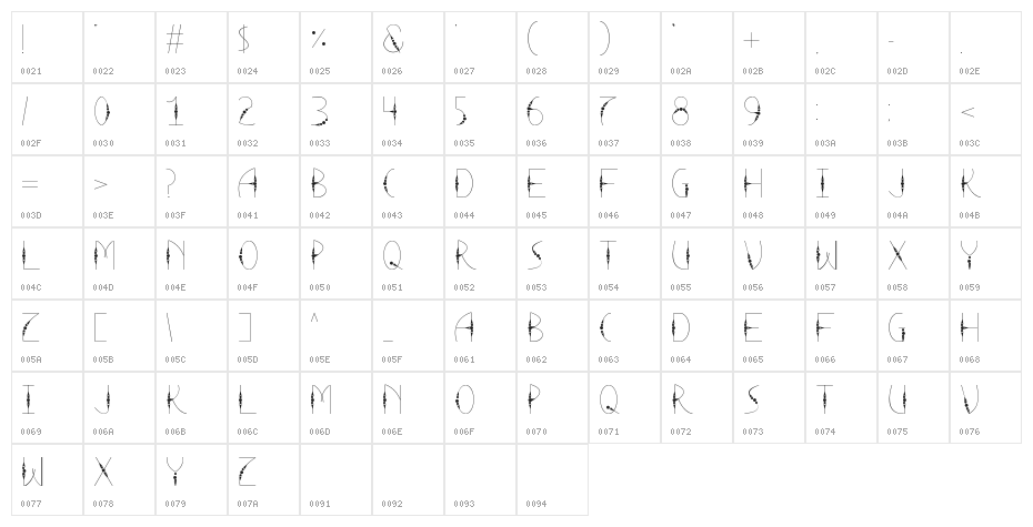 La TorturaRegular Character Map