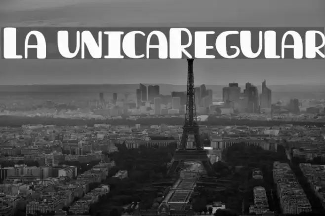 La unicaRegular Font examples