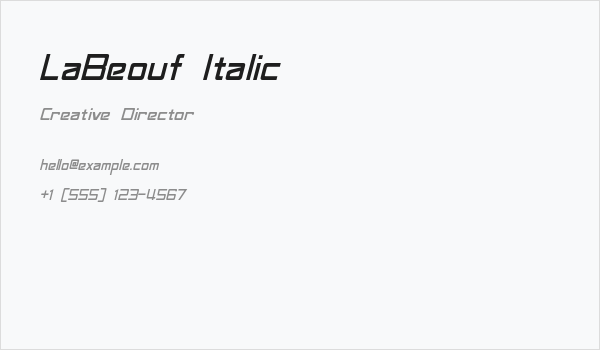 LaBeouf Italic Business Card