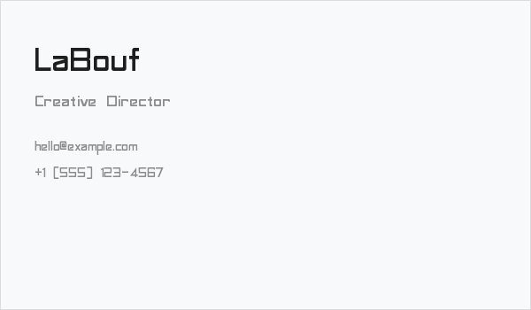 LaBouf Business Card