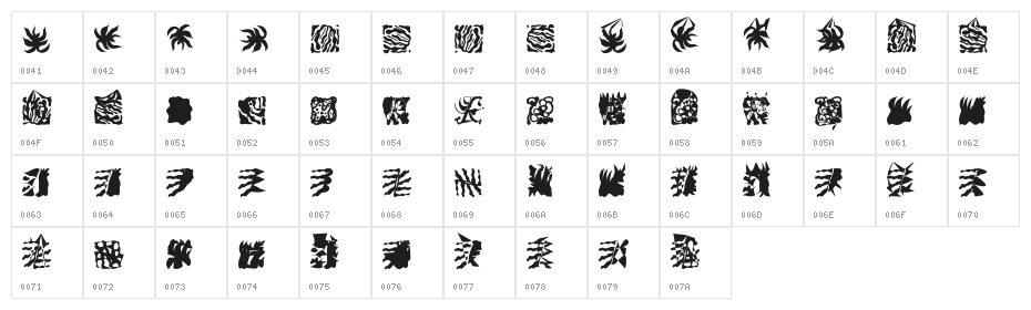 LaMorte2 Character Map