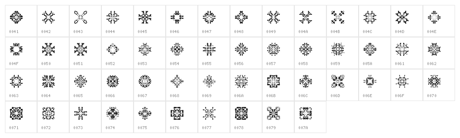 LaMorte8 Character Map