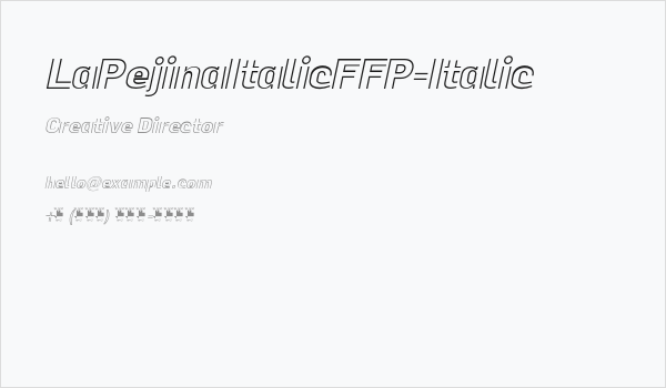 LaPejinaItalicFFP-Italic Business Card
