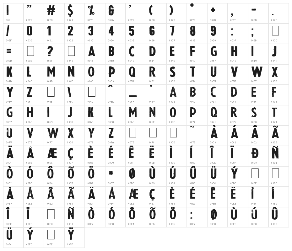 LaPresse Character Map