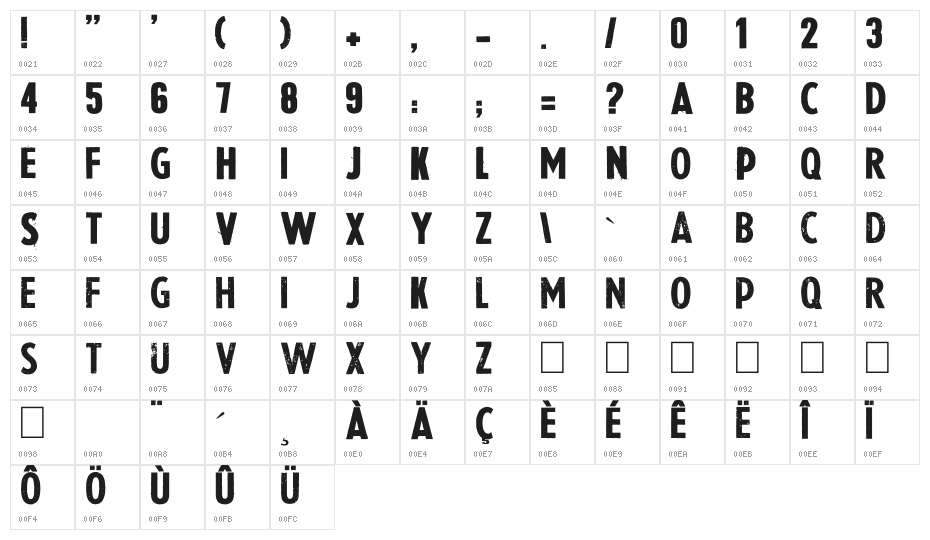 LaPresse Character Map