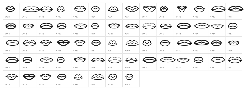 Labbra Regular Character Map