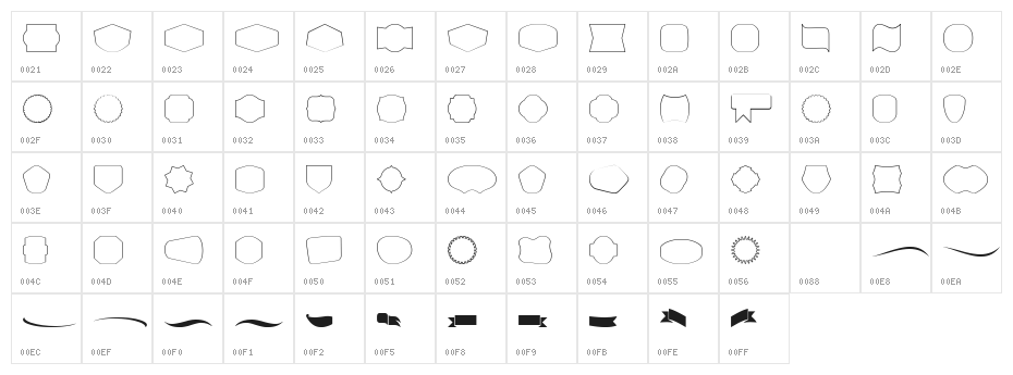 LabelProXLBorder Character Map