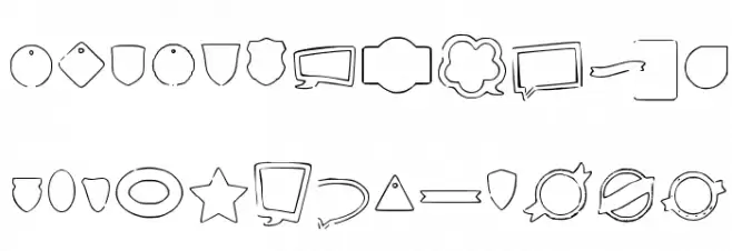 Labels Outline フォント 大文字