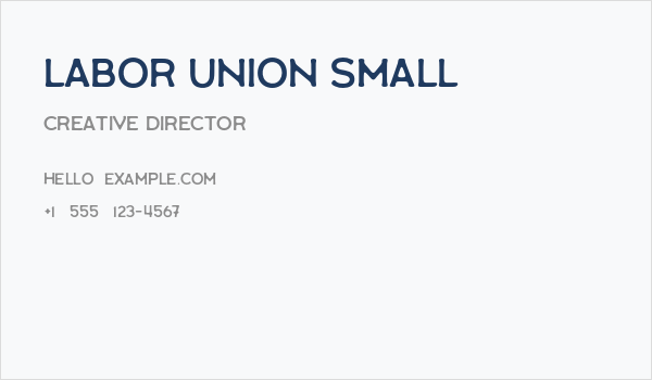 Labor Union Small Business Card