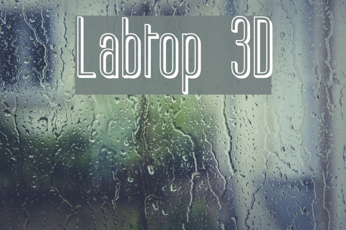 Labtop 3D Font examples