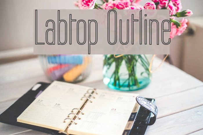 Labtop Outline フォント examples