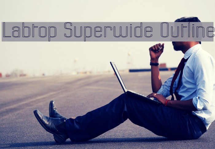 Labtop Superwide Outline Font examples