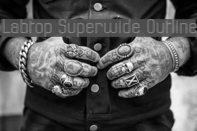 Labtop Superwide Outline Schriftart examples