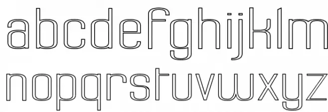 Labtop Superwide Outline Schriftart Kleinbuchstaben