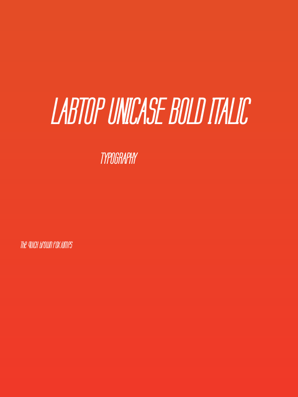 Labtop Unicase Bold Italic Poster