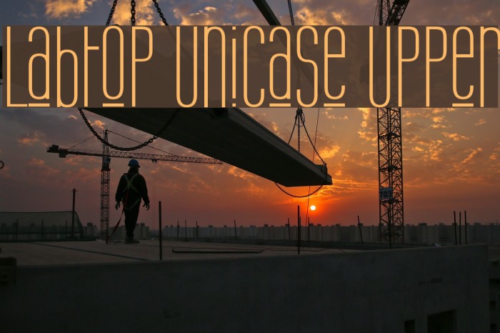 Labtop Unicase Upper Шрифта examples