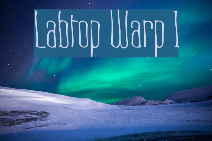 Labtop Warp 1 Font examples