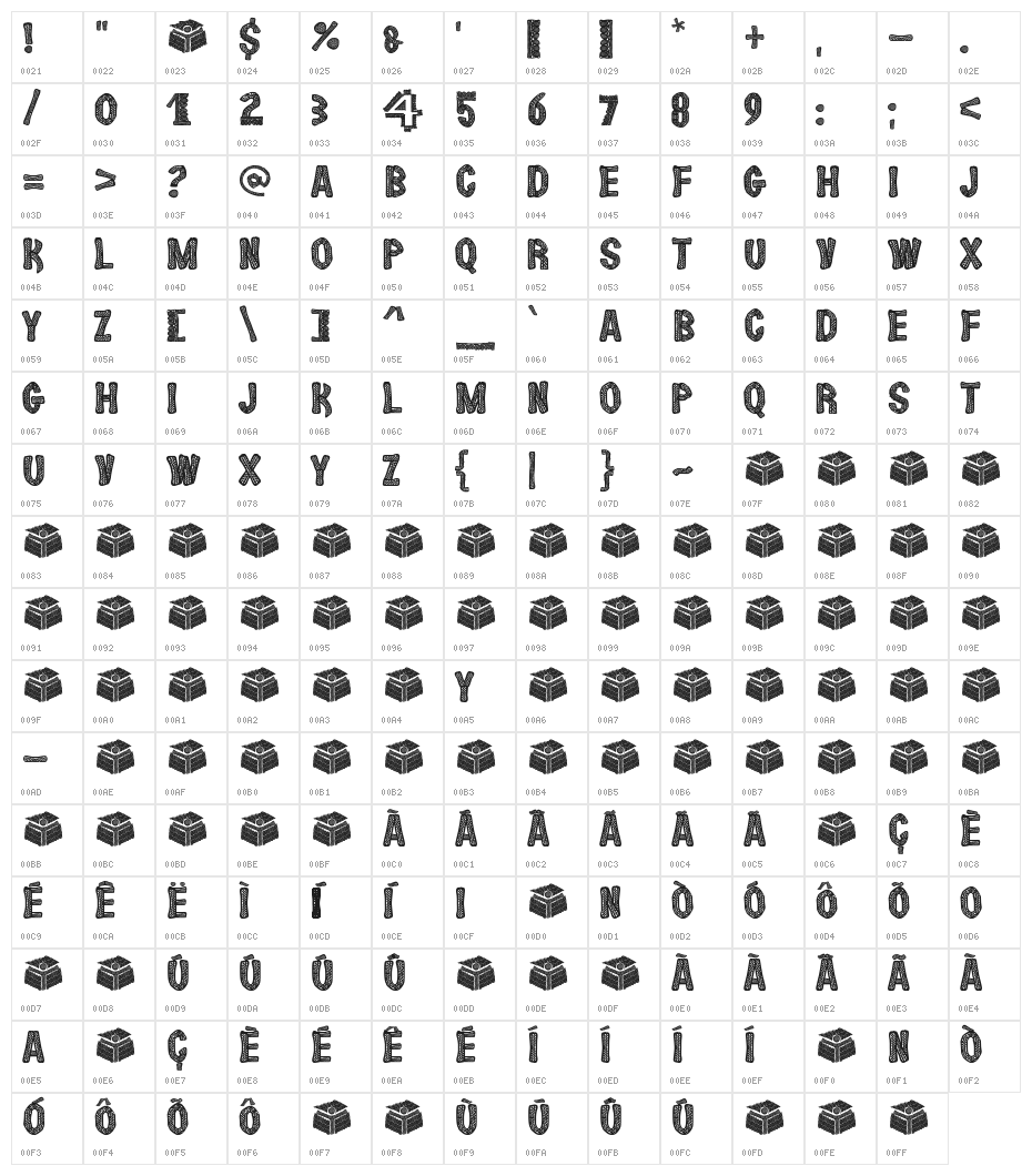 Lace Nice Character Map