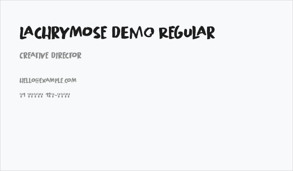 Lachrymose DEMO Regular Business Card