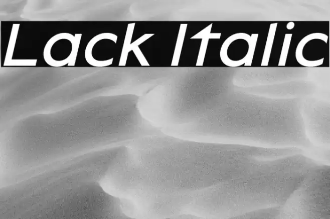 Lack Italic Font examples