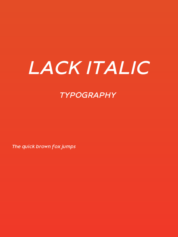 Lack Italic Poster