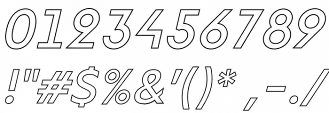 Lack Line Italic Font OTHER CHARS