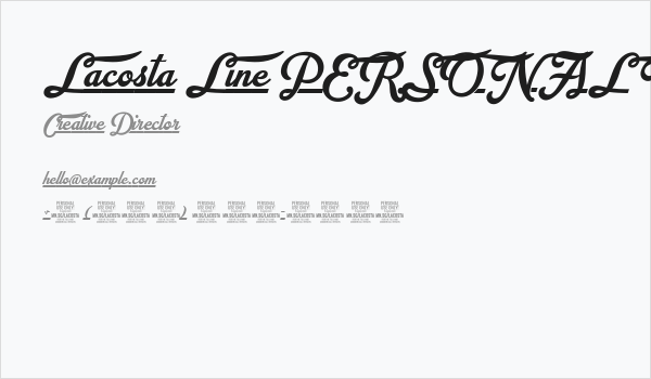 Lacosta Line PERSONAL USE ONLY Business Card