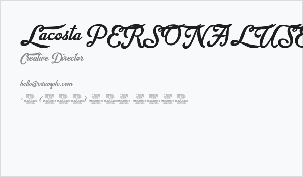 Lacosta PERSONAL USE ONLY Business Card