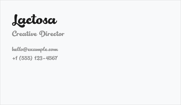 Lactosa Business Card