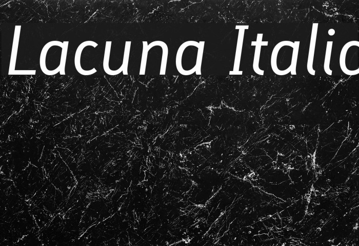Lacuna Italic Font examples