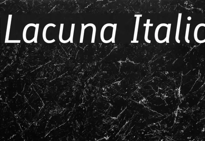 Lacuna Italic Font examples