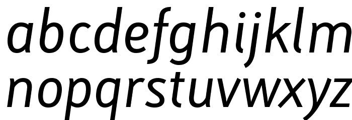 Lacuna Italic Font Litere mici