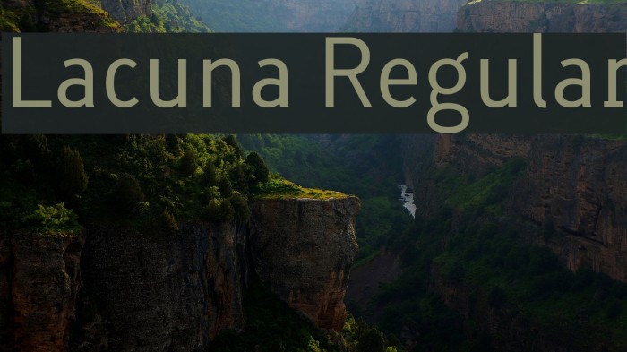 Lacuna Regular Font examples