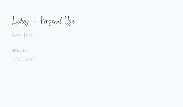 Ladies - Personal Use Business Card