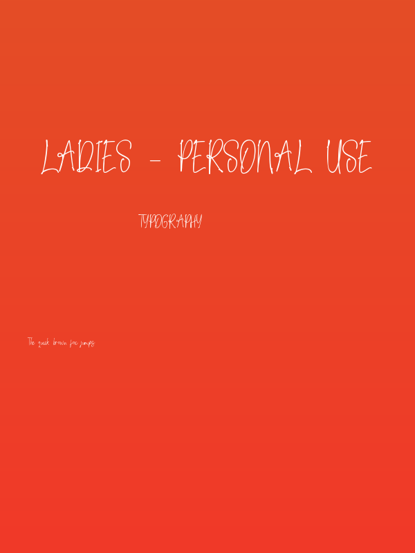 Ladies - Personal Use Poster