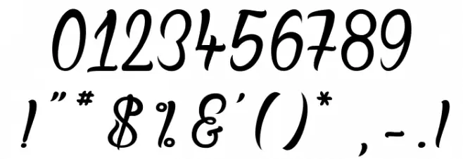 Lady Bohemia Font OTHER CHARS