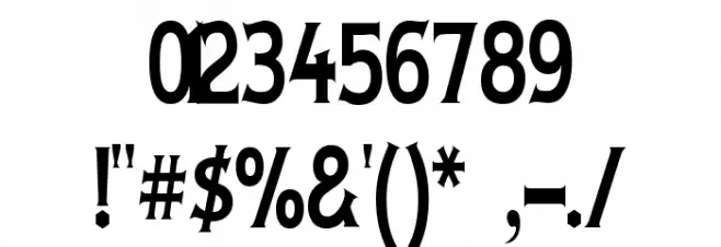 Lady Copra Narrow Font OTHER CHARS