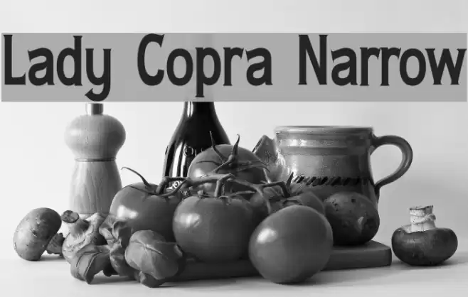 Lady Copra Narrow Schriftart examples