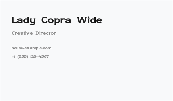 Lady Copra Wide Business Card