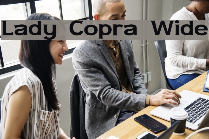 Lady Copra Wide Font examples