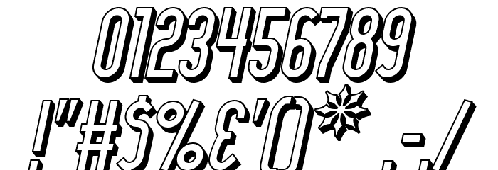Lady Ice - 3D Italic Font OTHER CHARS
