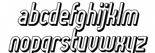 Lady Ice - 3D Italic Schriftart Kleinbuchstaben